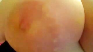 Big-Titted Webcam Girl Self-Sucks Hands-Free