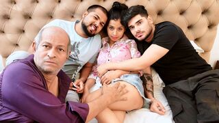 3 men had hardcore sex with an Indian girl, called her to a hotel and sucked her pussy, the video went viral (Hindi audio)