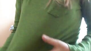 Blonde Girl's Sexy Titty Massage