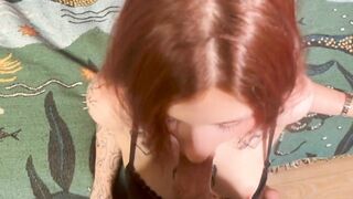 Redhead Teen Babe Gives Better Blowjob Than Hoover