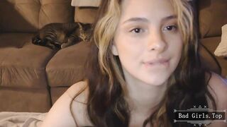 Petite big booty huge boobs teen blowjob and tease