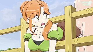 Alex got stuck in the fence on purpose and Steve fucked her! hentai (porn anime sex )4K 2026