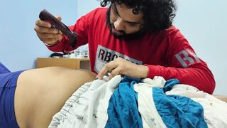 BDSM Hand Tied and Licking Chocolate From Navel Hole