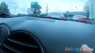 Naked Driving Leads to Quick Car Sex with Busty Czech Teen