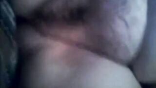 Hairy BBW Plays with Huge Black Dildo on Webcam