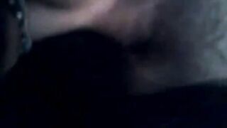 Hairy BBW Plays with Huge Black Dildo on Webcam