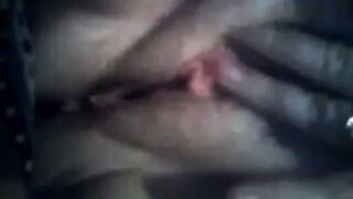 Hairy BBW Plays with Huge Black Dildo on Webcam