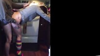 Brunette MILF Amateur Gets Kitchen Doggy-Style Orgasm