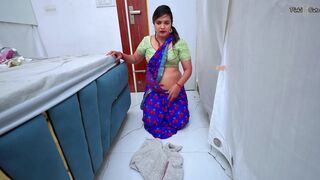 My maid flirt in doggystyle..big ass maid gets hard fucked by owner when maid was mopping the floor with Hindi Audio.