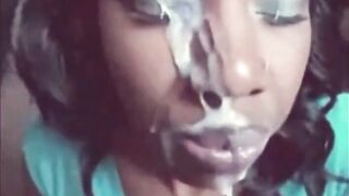 Ebony Amateur's Massive Facial