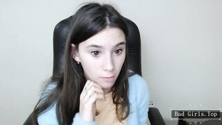 Skinny brunette small tits very pretty web teen