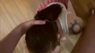 Risky Public Deepthroat and Face Fuck with Slutty Redhead Stepsister