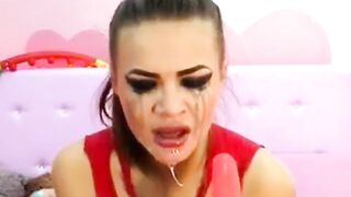 Crazy Deep Throat Webcam Girl Uses Sex Toys