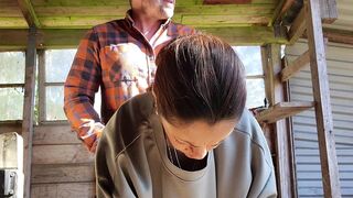 Hot milf gets fucked hard in the ass outside and shows her true face of anal