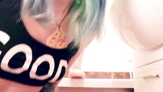 Blonde Teen's Orgasmic Solo Session in the Bathroom