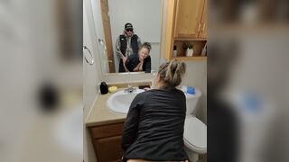 Sneaky Sex with Horny Wife in the Bathroom After Party
