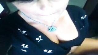 Solo Phone Compilation - Brunette MILF Fingers Herself on Webcam