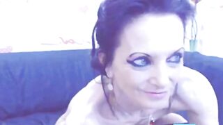 Skinny Granny Pleasures Herself with Dildo on Webcam