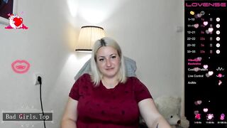 BBW teen blonde with unreal huge natural saggy tits