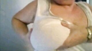 Big Beautiful Mature Nancy Plays with Her Big Tits on Webcam