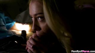 Powers out but my stepdaddys big dick is too for me to fuck