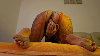 Hard Anal Masturbation with a Big Dildo and Creampie