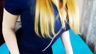 Busty Brunette Fingers Herself on Webcam