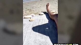 Public Beach Fun: Amateur Couple's Adventure