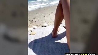 Public Beach Fun: Amateur Couple's Adventure
