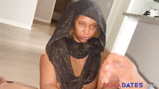 Arab Girl Gives a Massage and Blowjob to a Big Cock
