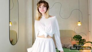 Skinny very petite booty blonde teen webcam solo