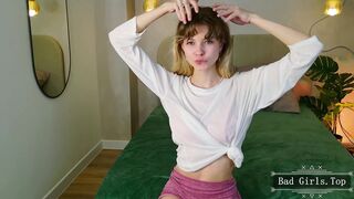 Very pretty long legs and hot booty ass blonde petite teen