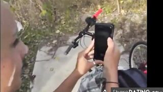 Outdoor Amateur Facial on Bike Trail
