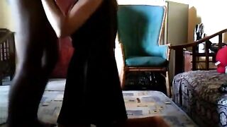 Amateur Asian Woman in Interracial Encounter with Black Man