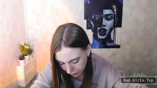 Brunette very pretty long hair busty web teen