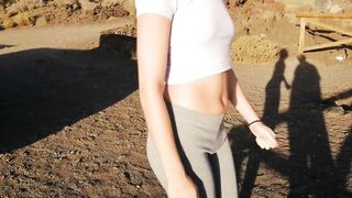 Risky Public Handjob and Nude Blonde Teen