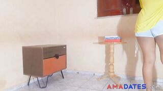 Latina Stepmom Can't Finish Chores Because of My Cock