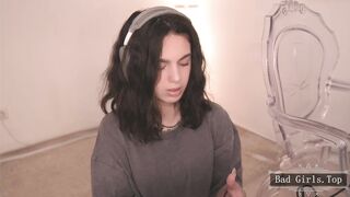 Perfect big booty ass super slim tattooed teen teasing
