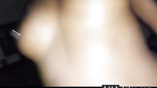 Ebony Amateur with Big Natural Tits Gets a POV Creampie