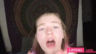 Smoking Weed Brunette Babe Counts Down to Cum