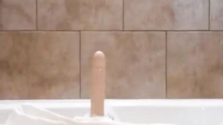 Big-Tits Girl Rides Dildo on Webcam