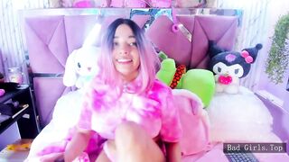 Very petite big booty web teen teasing with toys