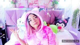 Very petite big booty web teen teasing with toys