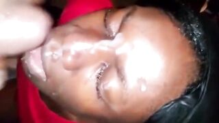 Black Amateur Lolly-Queen's Salty Blowjob and Facial