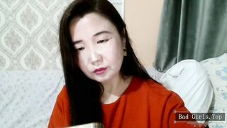 Very sexy asian big ass and tits mature in red dress