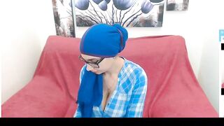 Blue Hijab Beauty from Turkey in Yoga Spandex