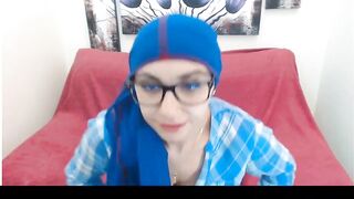 Blue Hijab Beauty from Turkey in Yoga Spandex