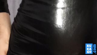 Blonde in Latex: Amateur Russian Teen Blowjob
