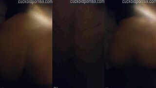 filming wife with her bbc cuckold creampie orgasm