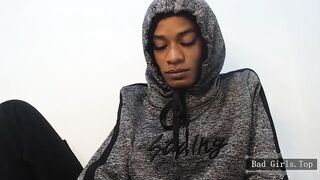 Skinny very pretty cute ebony teen trans web solo